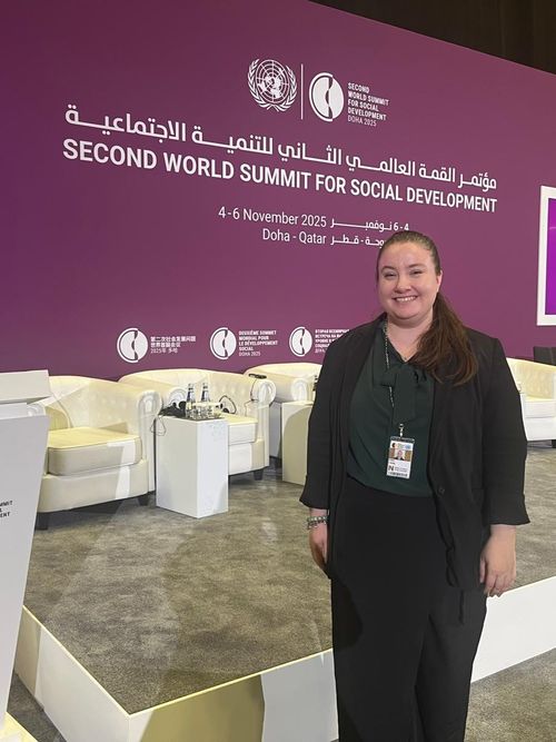 MGA's Cecilie Kern attends the Second World Social Summit in Doha, Qatar